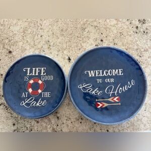 12 dishes-Bed,Bath,&Beyond “Welcome to our Lake House”&“Life is Good at the Lake